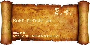 Ruff Alfréda névjegykártya